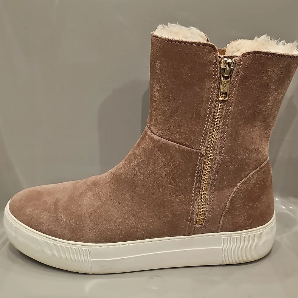 J/SLIDES Waterproof 2-Way Suede w/ Faux Fur Booties